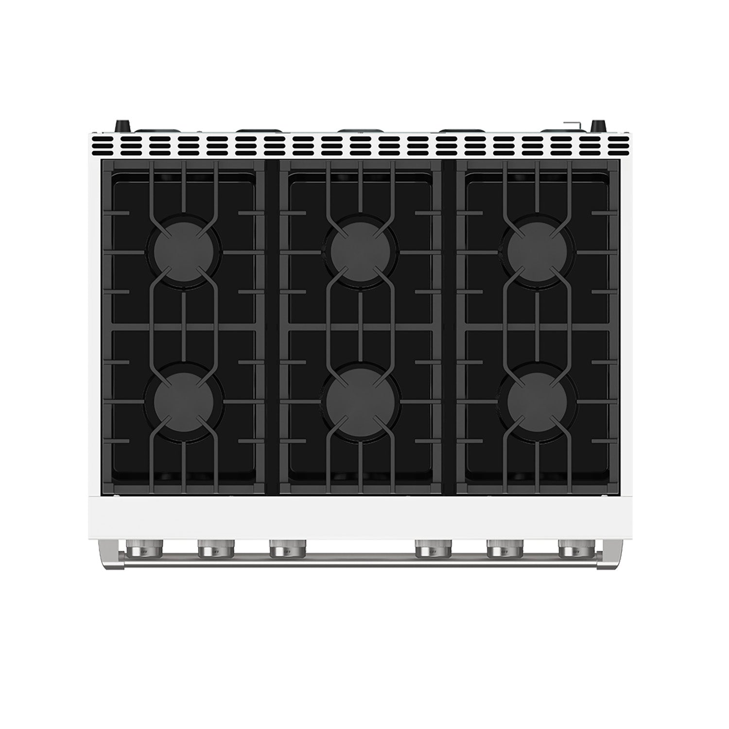 36 Inch Gas Range in White - Contemporary Professional