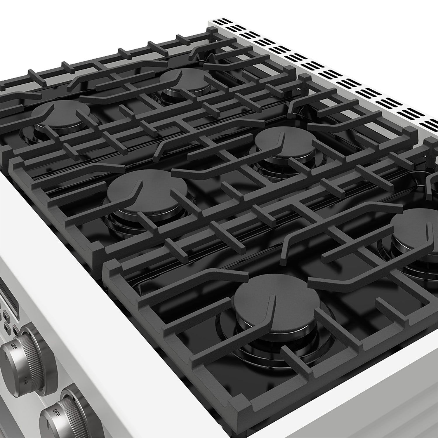 36 Inch Gas Range in White - Contemporary Professional