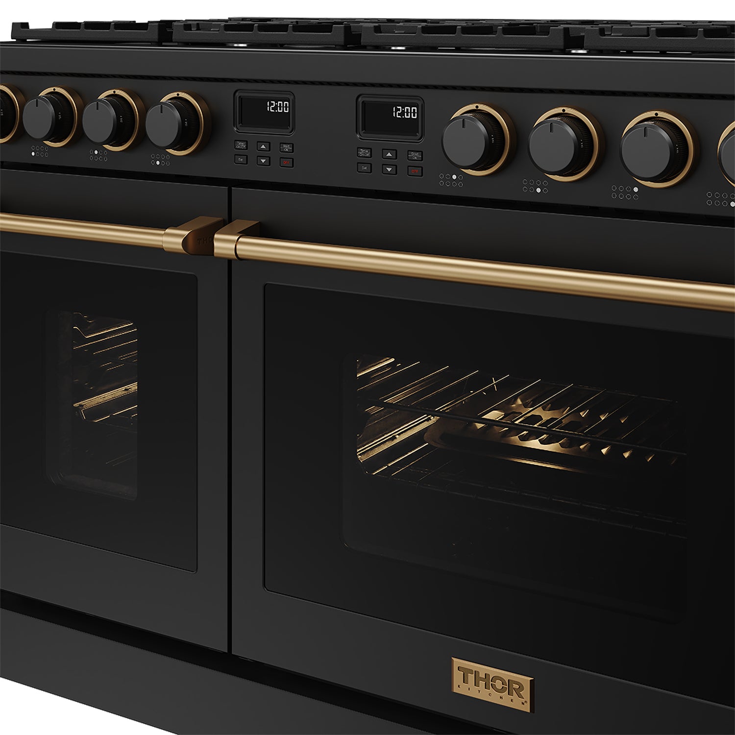 48 Inch Contemporary Professional Liquid Propane Range in Black/Bronze