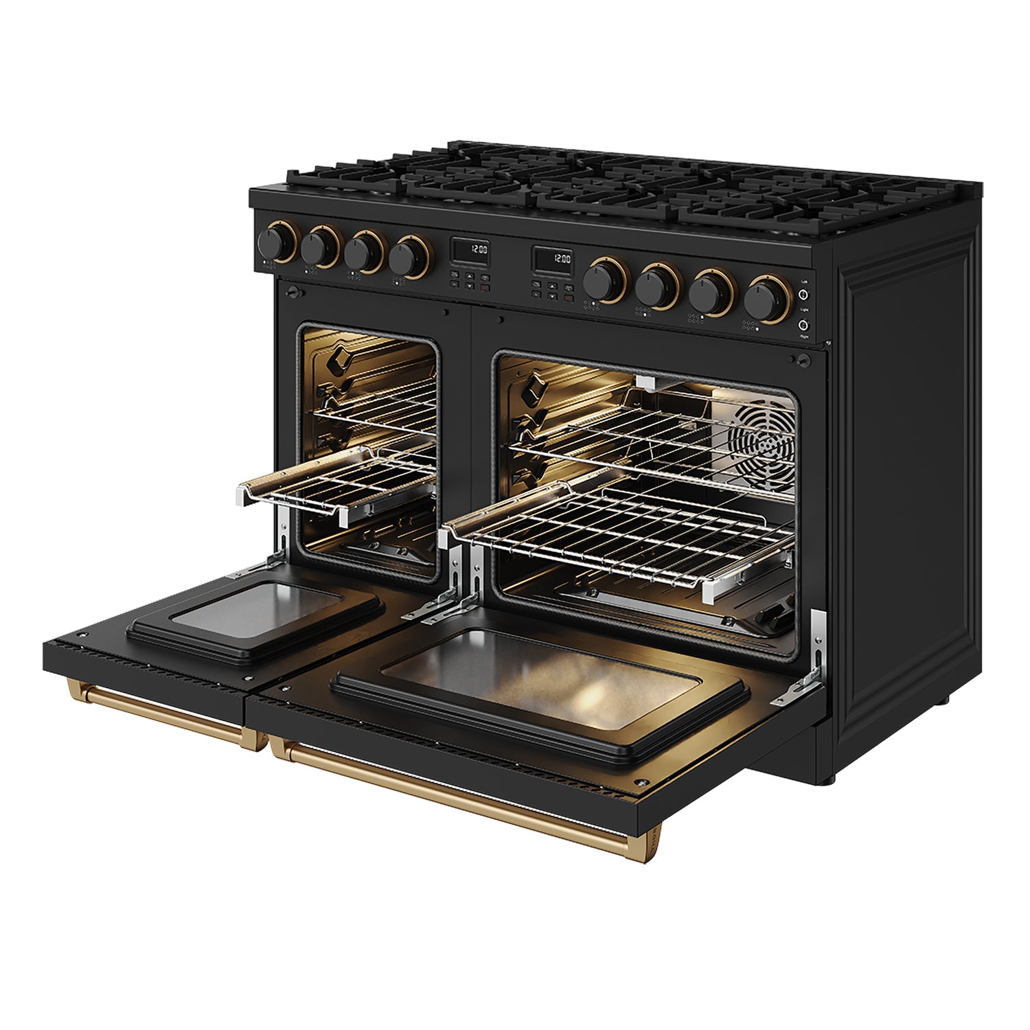 48 Inch Contemporary Professional Liquid Propane Range in Black/Bronze