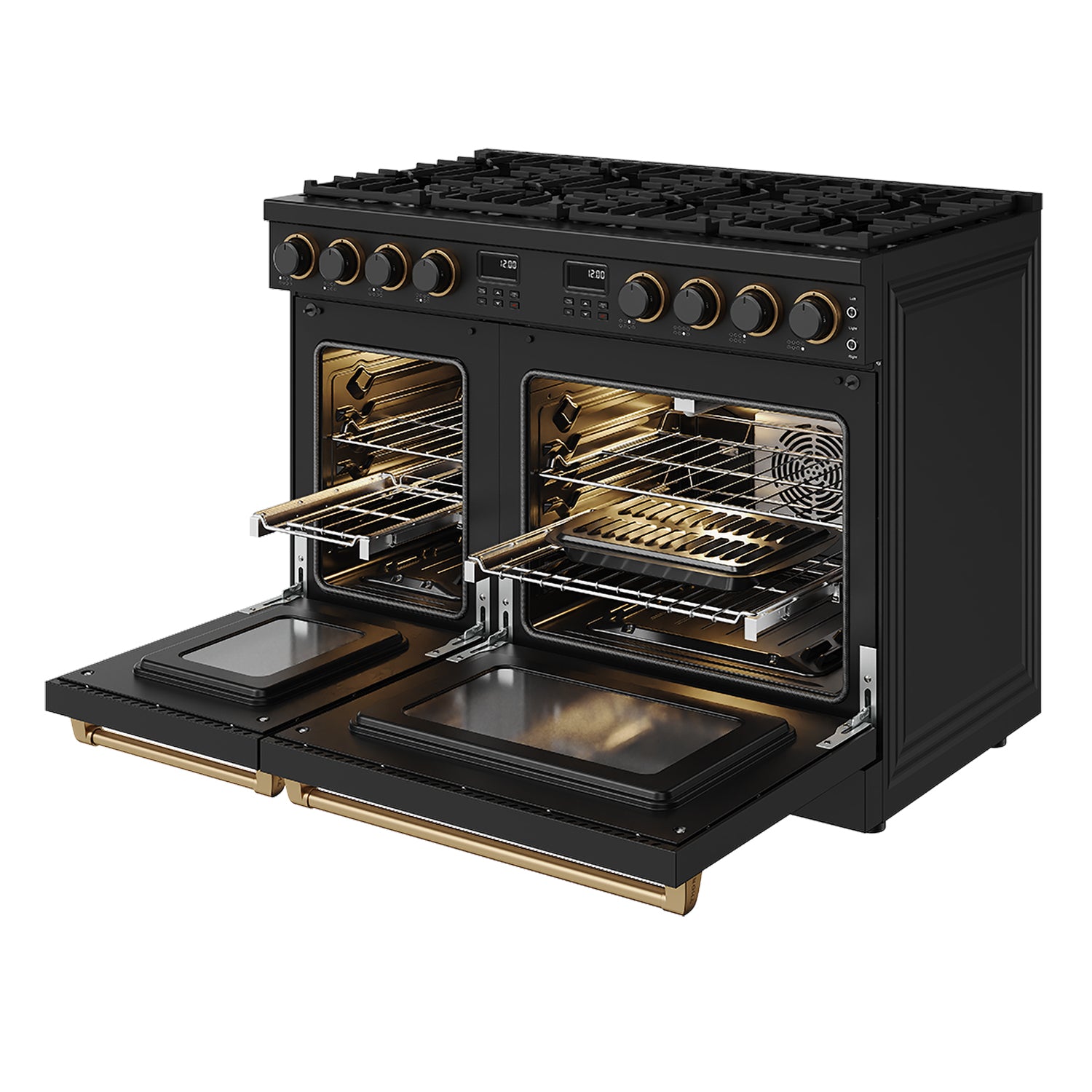 48 Inch Contemporary Professional Liquid Propane Range in Black/Bronze