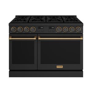 48 Inch Contemporary Professional Liquid Propane Range in Black/Bronze