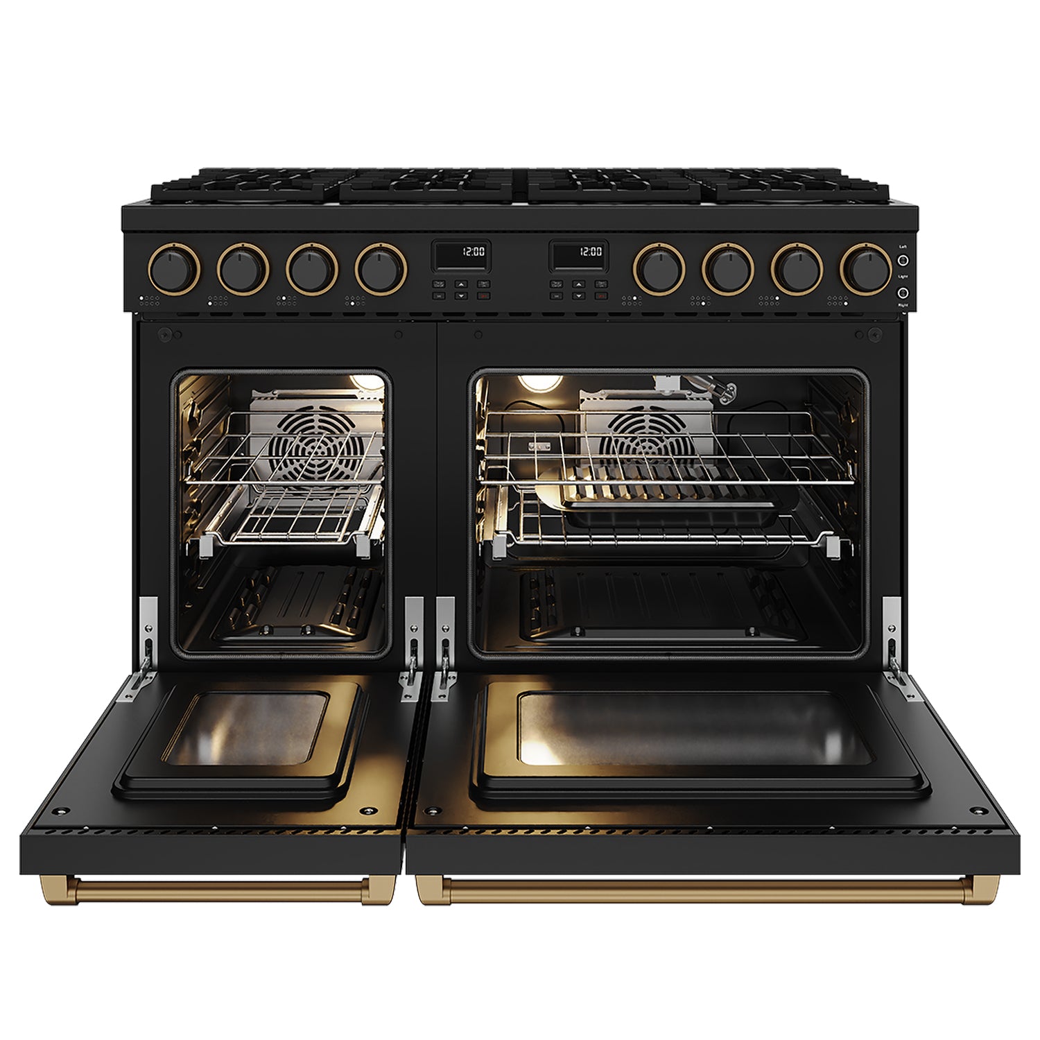 48 Inch Contemporary Professional Liquid Propane Range in Black/Bronze