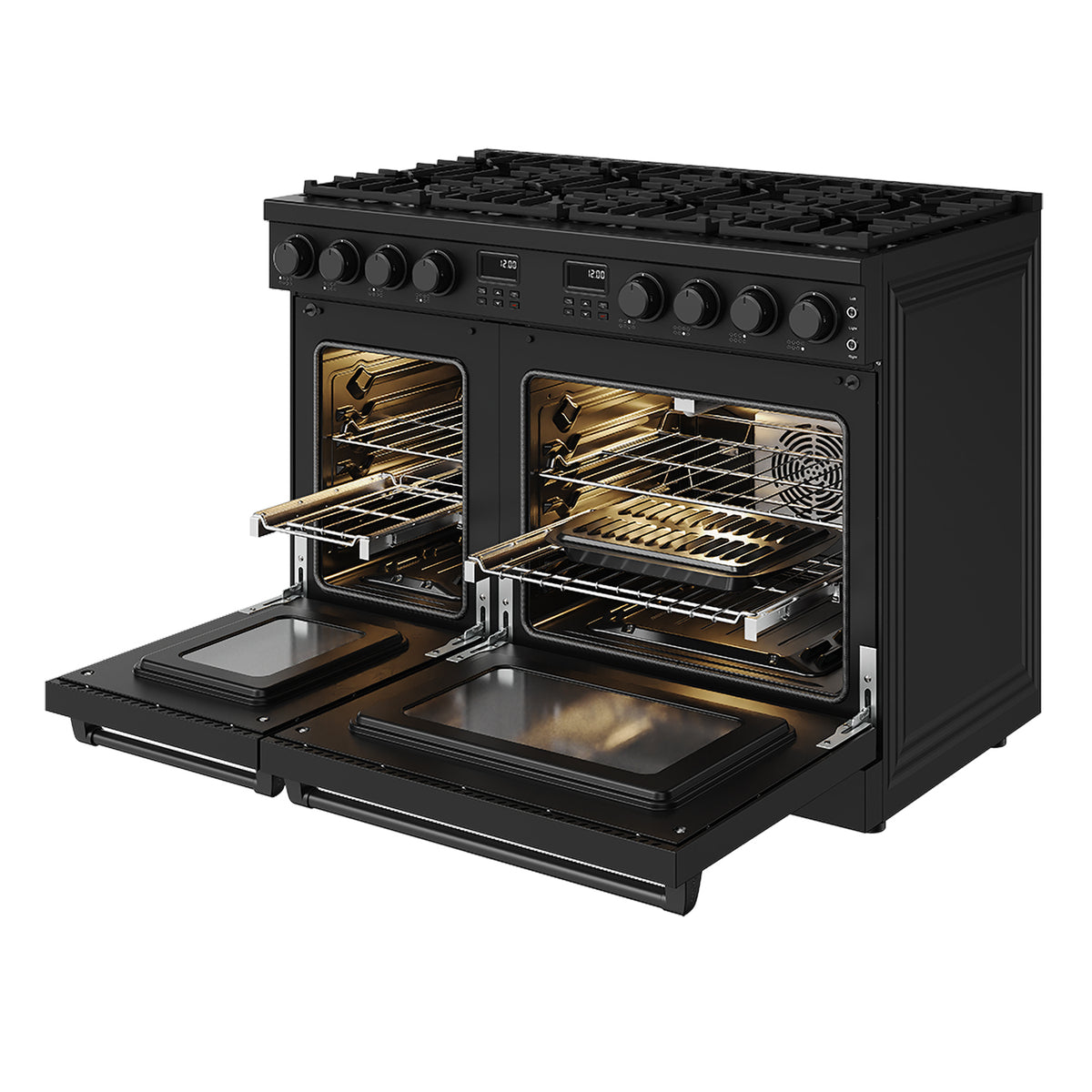 48 Inch Contemporary Professional Liquid Propane Range in Black