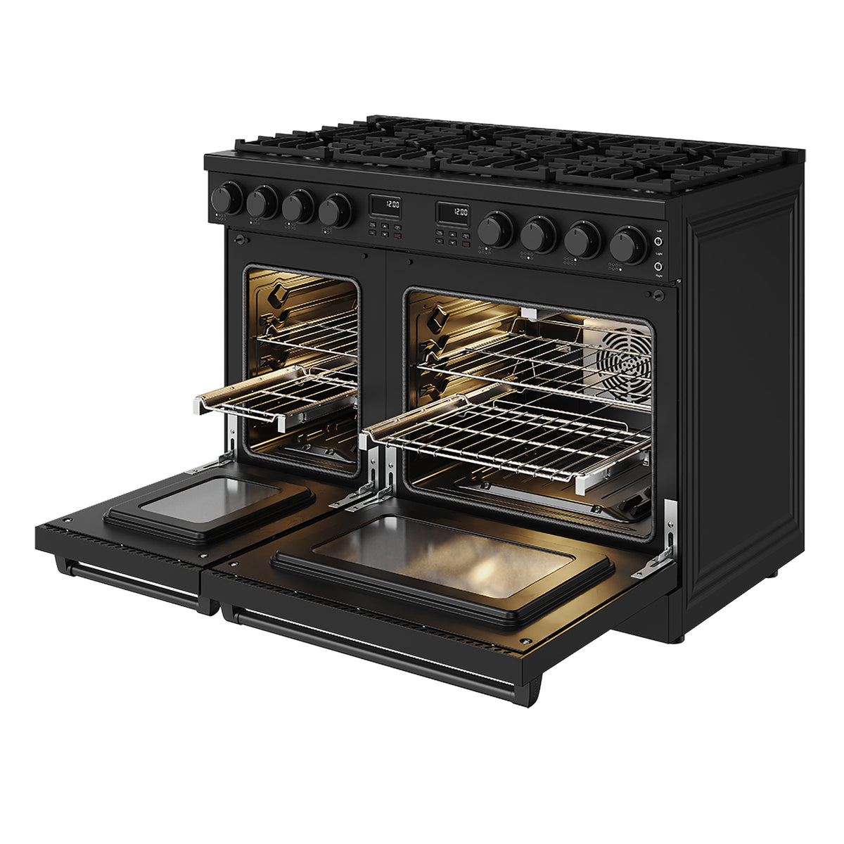 48 Inch Contemporary Professional Liquid Propane Range in Black