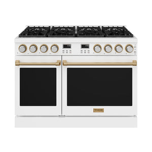 48 Inch Contemporary Professional Liquid Propane Range in White/Bronze