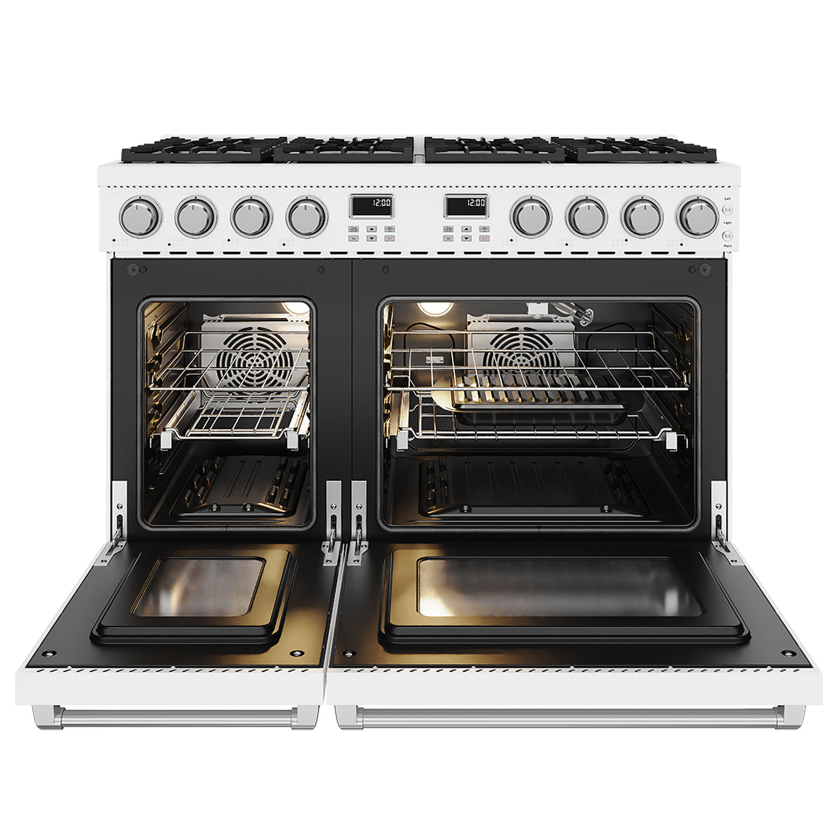 48 Inch Contemporary Professional Gas Range in White
