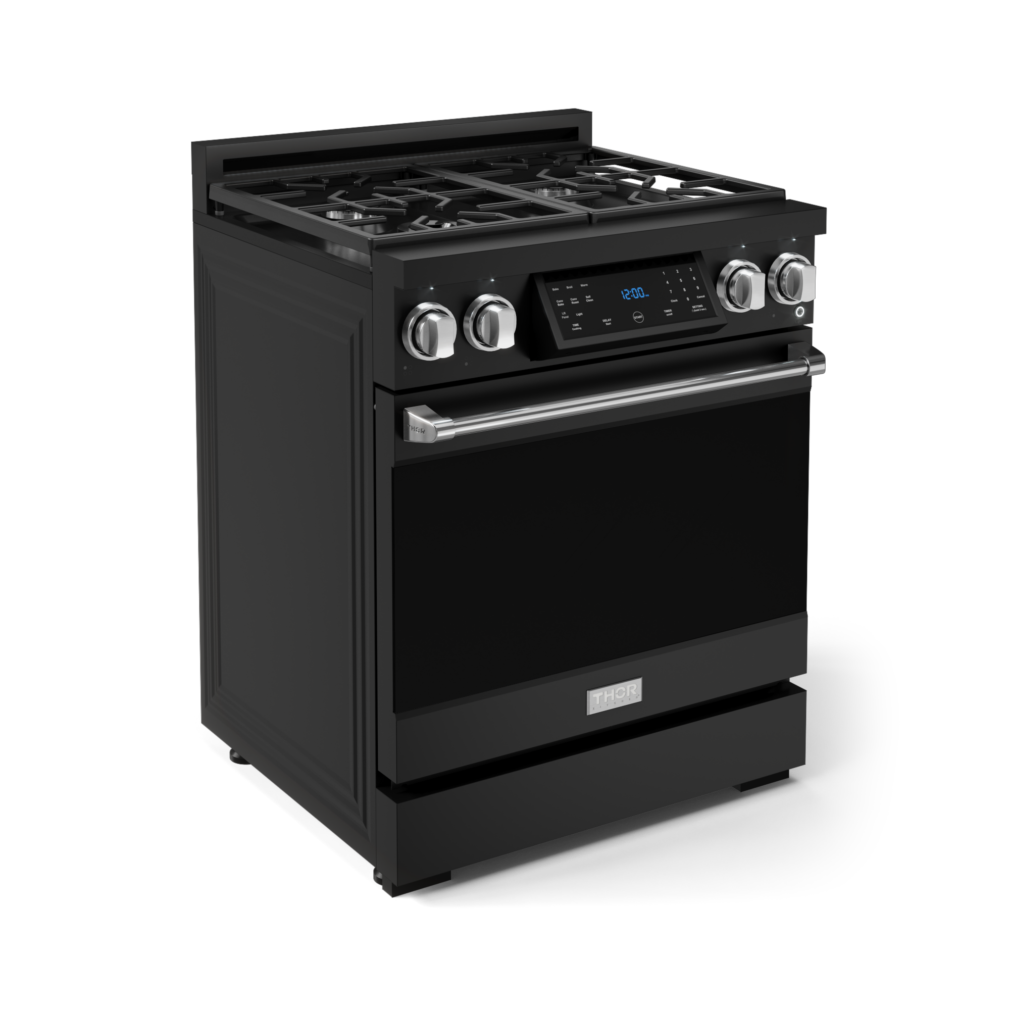 30 Inch Professional LP Range with Tilt Panel Touch Control in Matte Black/Stainless Steel | Gordon Ramsay Series - RSG30BLP-SS