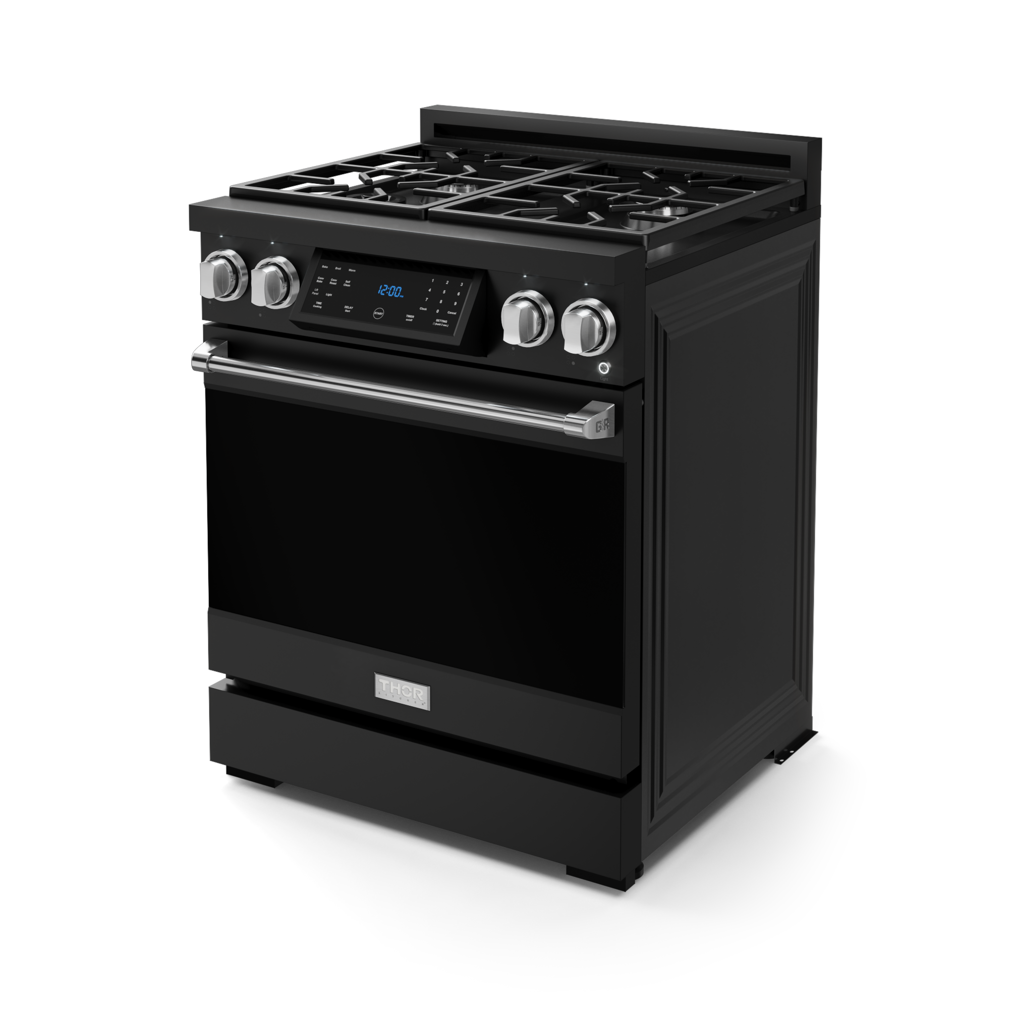 30 Inch Professional LP Range with Tilt Panel Touch Control in Matte Black/Stainless Steel | Gordon Ramsay Series - RSG30BLP-SS