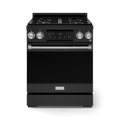 30 Inch Professional Gas Range with Tilt Panel Touch Control in Matte Black/Stainless Steel | Gordon Ramsay Series