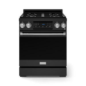 30 Inch Professional LP Range with Tilt Panel Touch Control in Matte Black/Stainless Steel | Gordon Ramsay Series