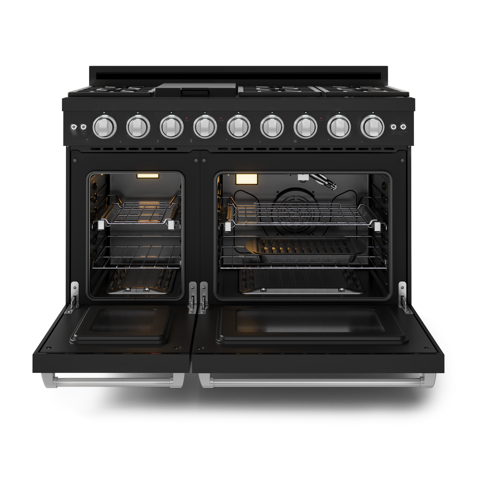 48 Inch Professional Gas Range with Pro-Style Knobs in Black/Stainless Steel | Gordon Ramsay Series - RSG48EB-SS