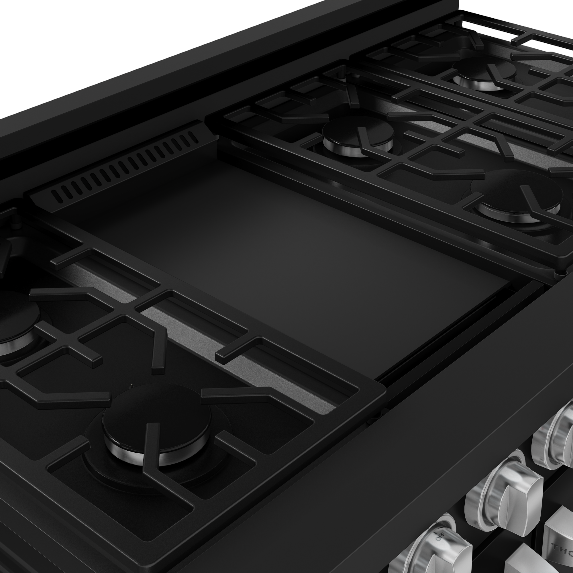 48 Inch Professional Gas Range with Pro-Style Knobs in Black/Stainless Steel | Gordon Ramsay Series - RSG48EB-SS