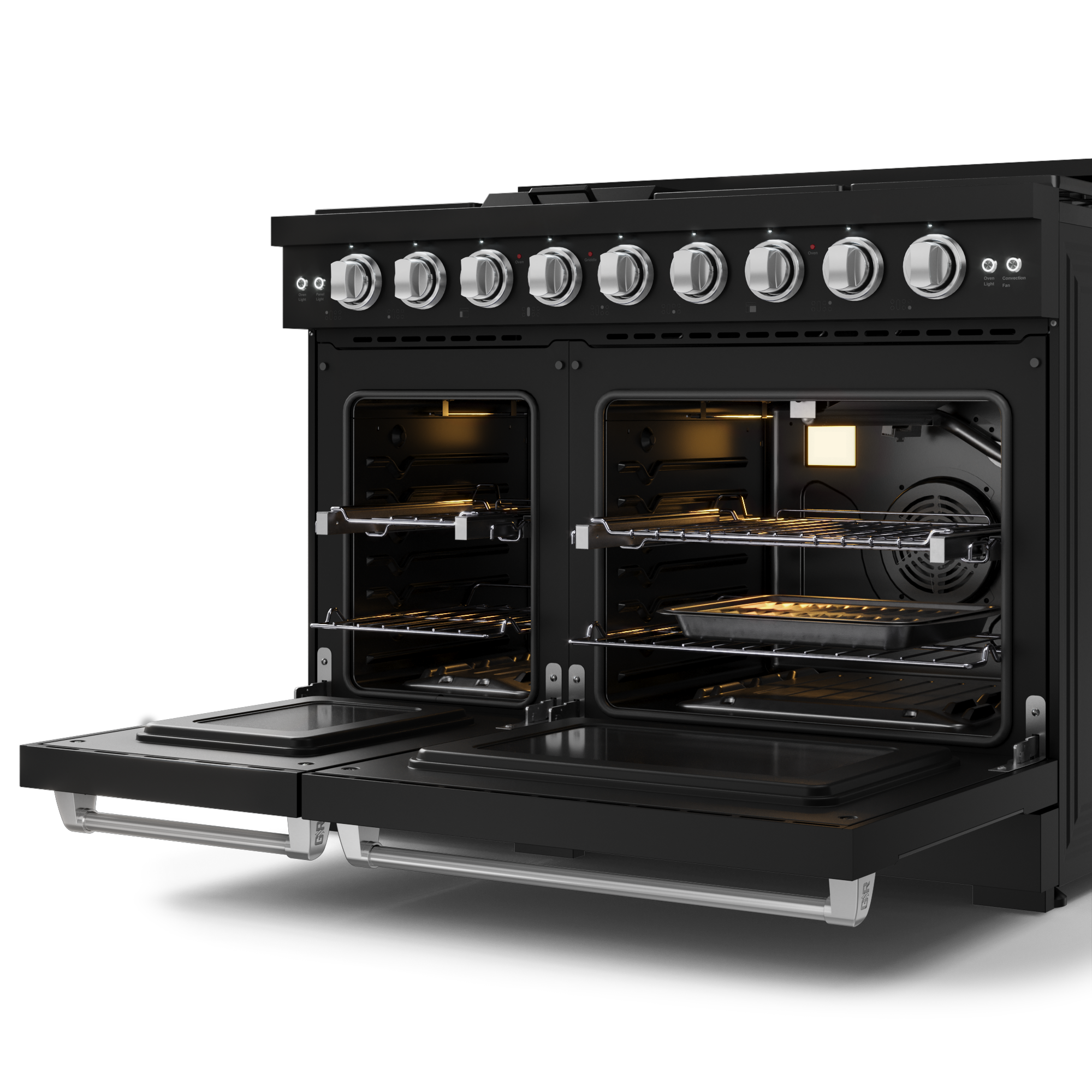 48 Inch Professional LP Range with Pro-Style Knobs in Black/Stainless Steel | Gordon Ramsay Series - RSG48EBLP-SS