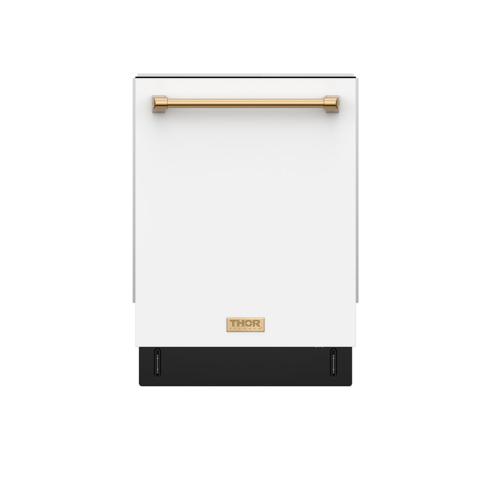 24 Inch Dishwasher in White and Bronze | Gordon Ramsay Series