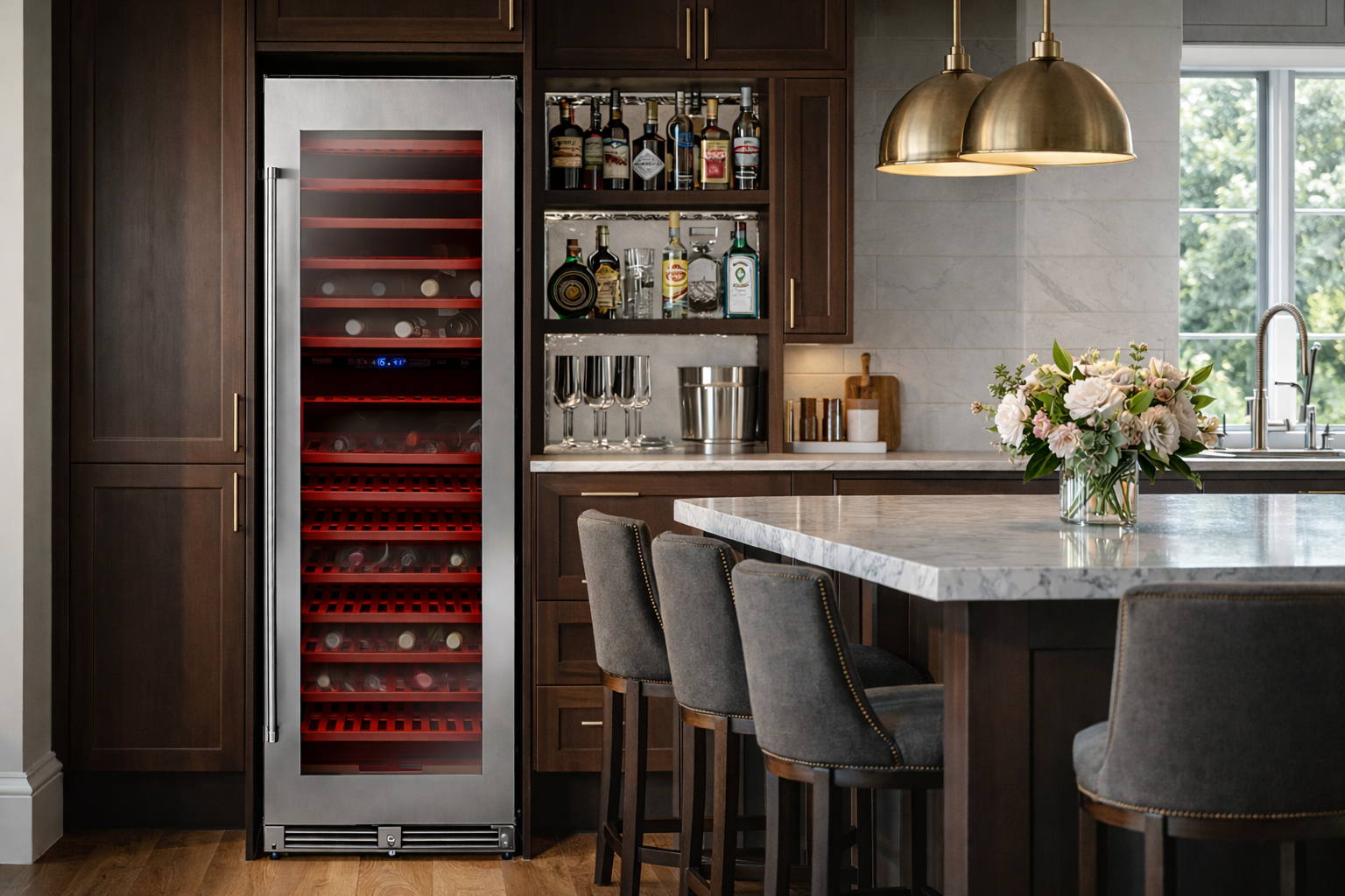 24 Inch Dual Zone Wine Cooler, 162 Wine Bottle Capacity