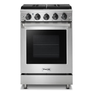24 Inch 4 Burner Gas Range in Stainless Steel - THOR Kitchen