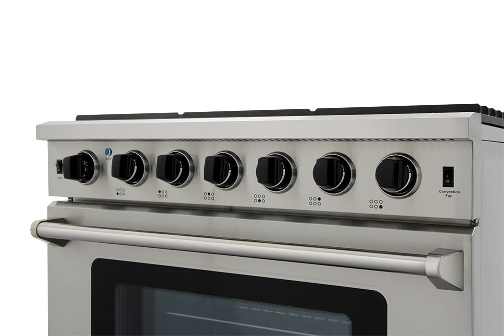 36 Inch Liquid Propane Range, 6 Burner Convection Oven - THOR Kitchen