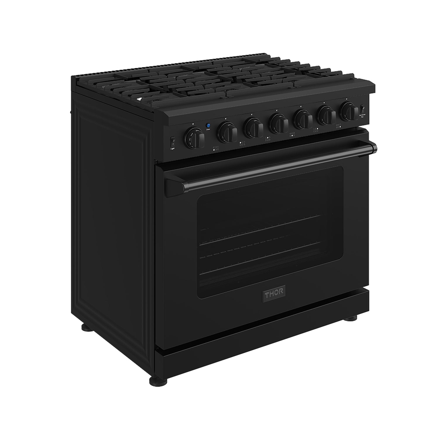 36 Inch Professional Gas Range in Black