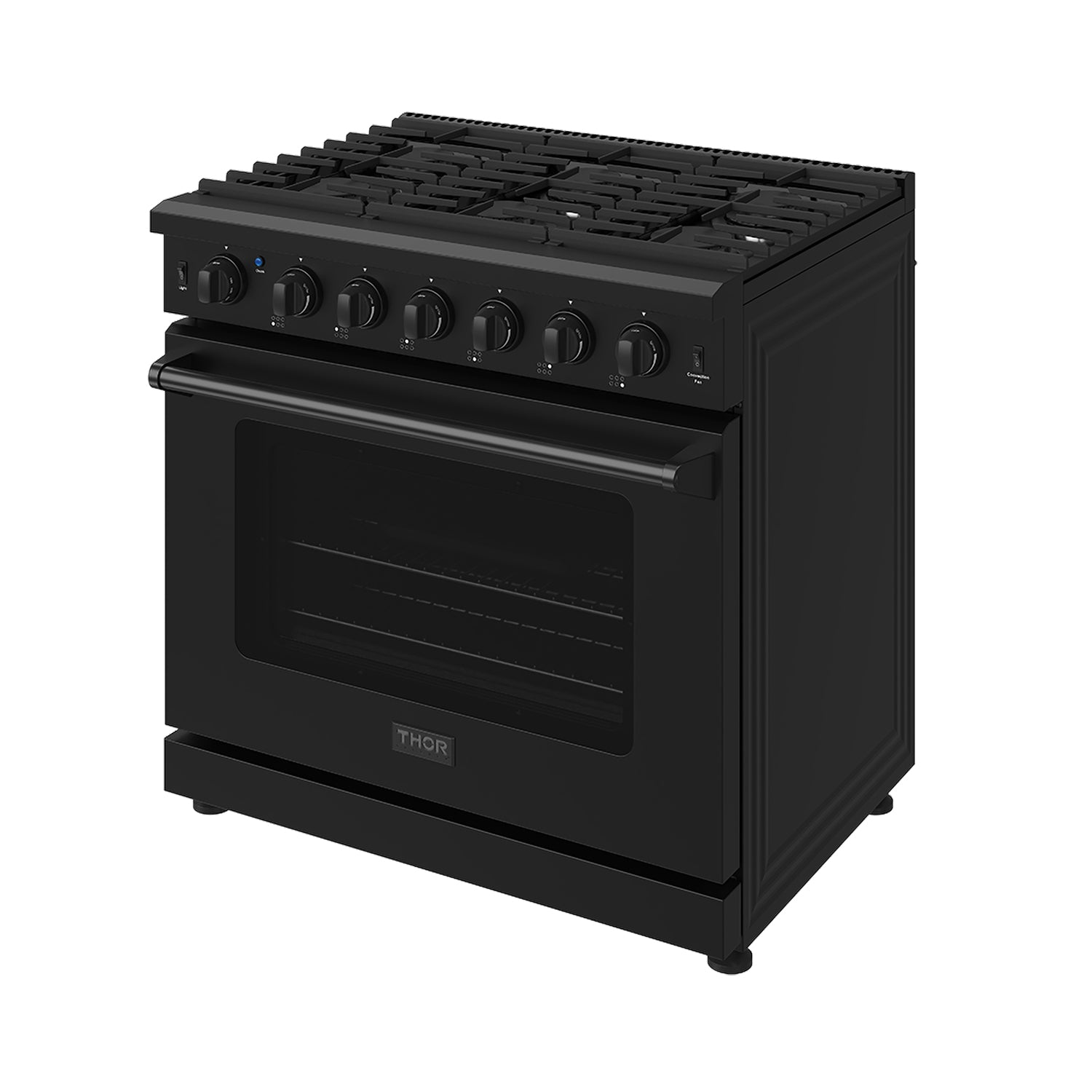 36 Inch Professional Gas Range in Black