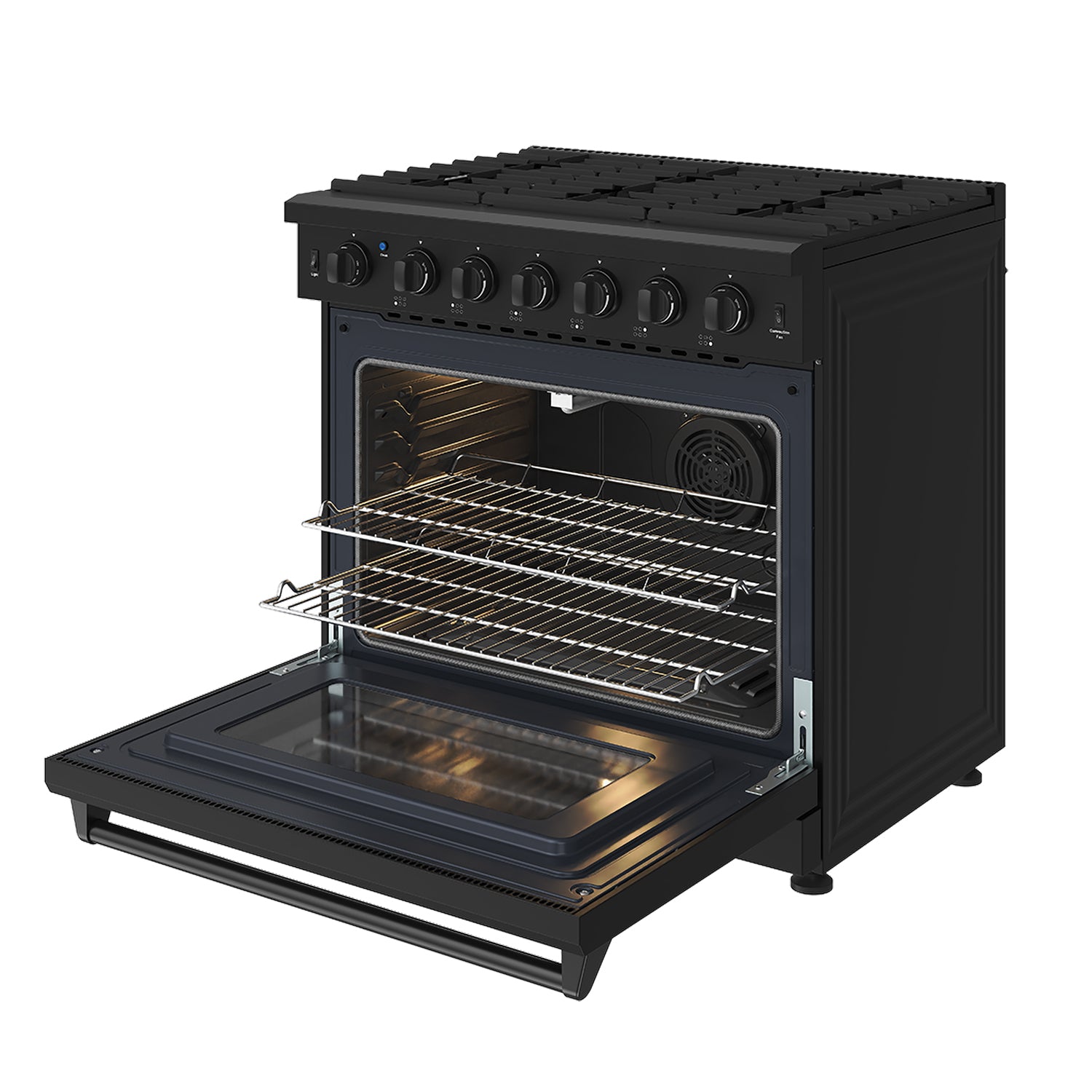 36 Inch Professional Gas Range in Black