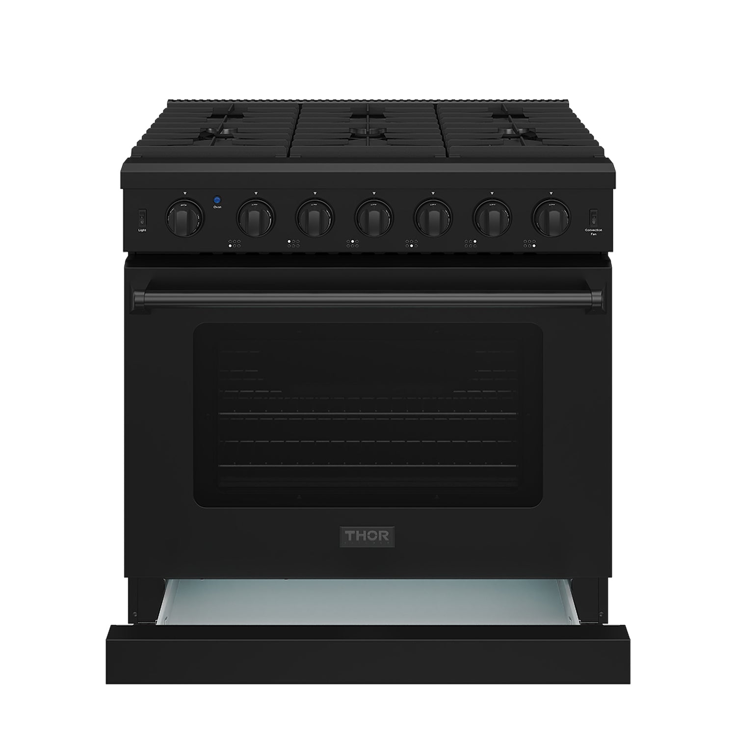 36 Inch Professional Gas Range in Black