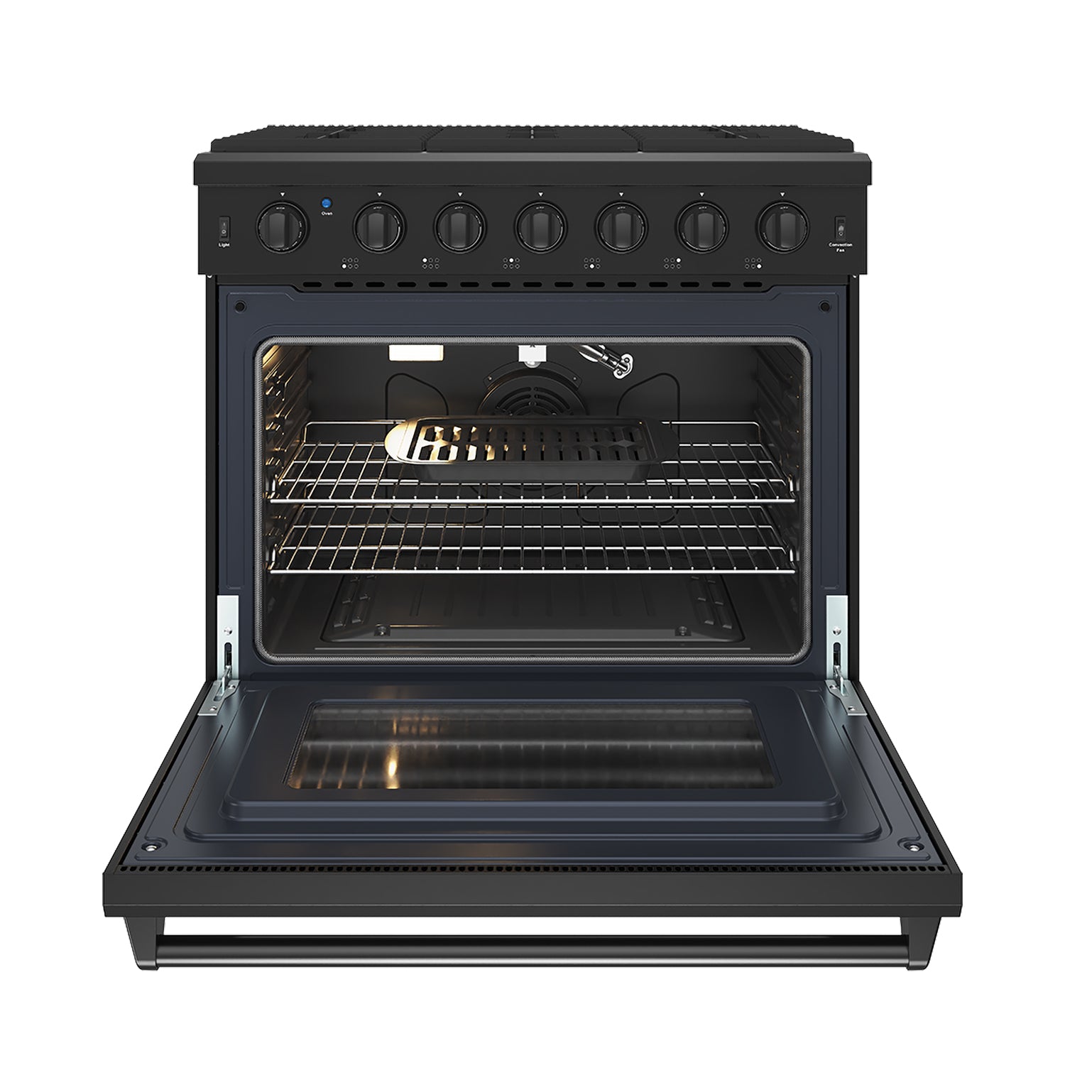 36 Inch Professional Gas Range in Black