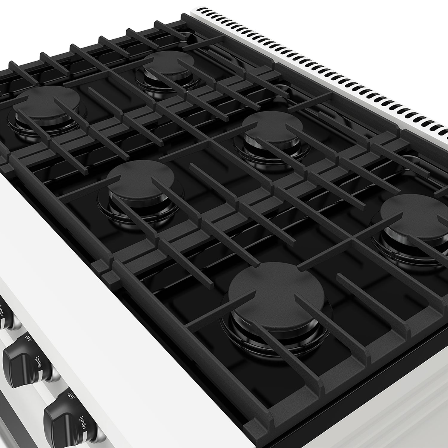 36 Inch Professional Gas Range in White