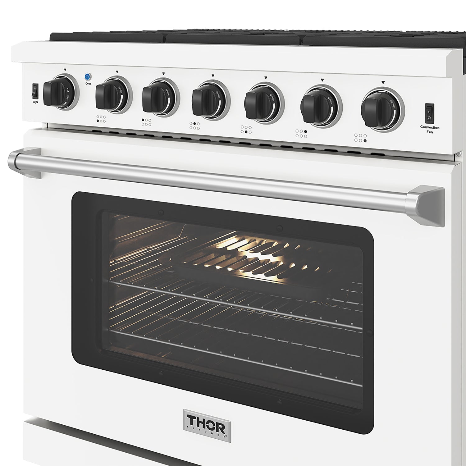 36 Inch Professional Gas Range in White