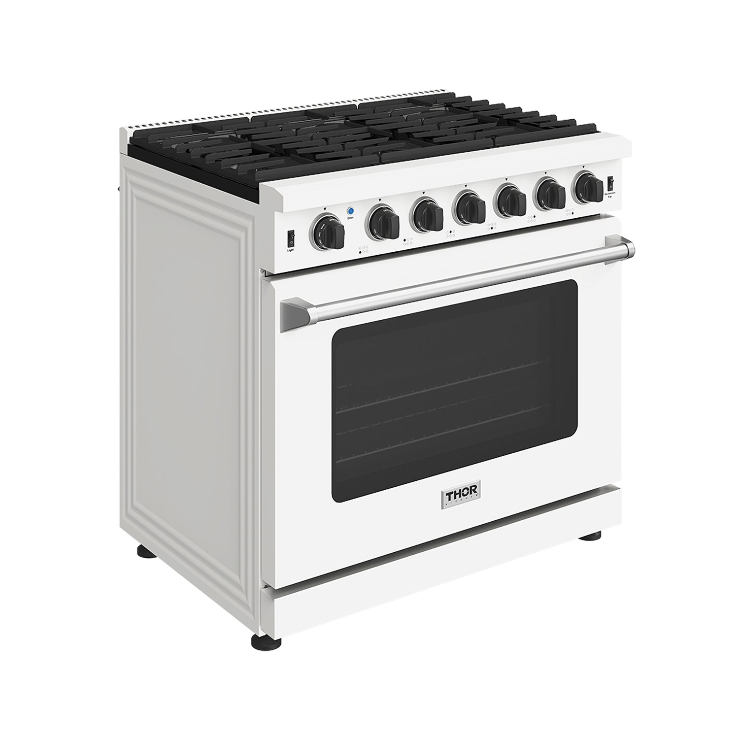 36 Inch Professional Gas Range in White