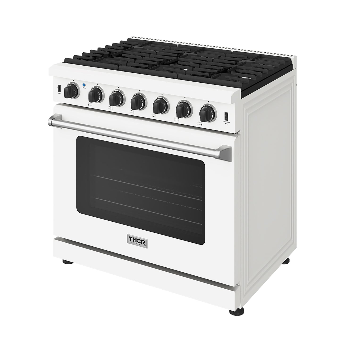 36 Inch Professional Gas Range in White