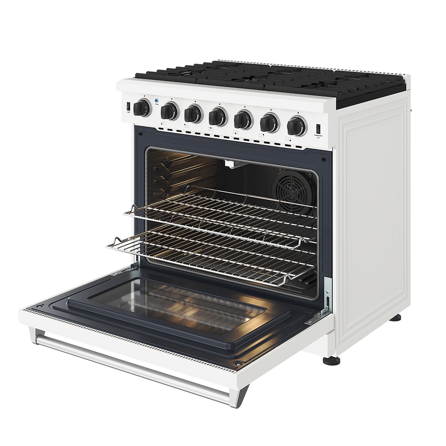 36 Inch Professional Gas Range in White