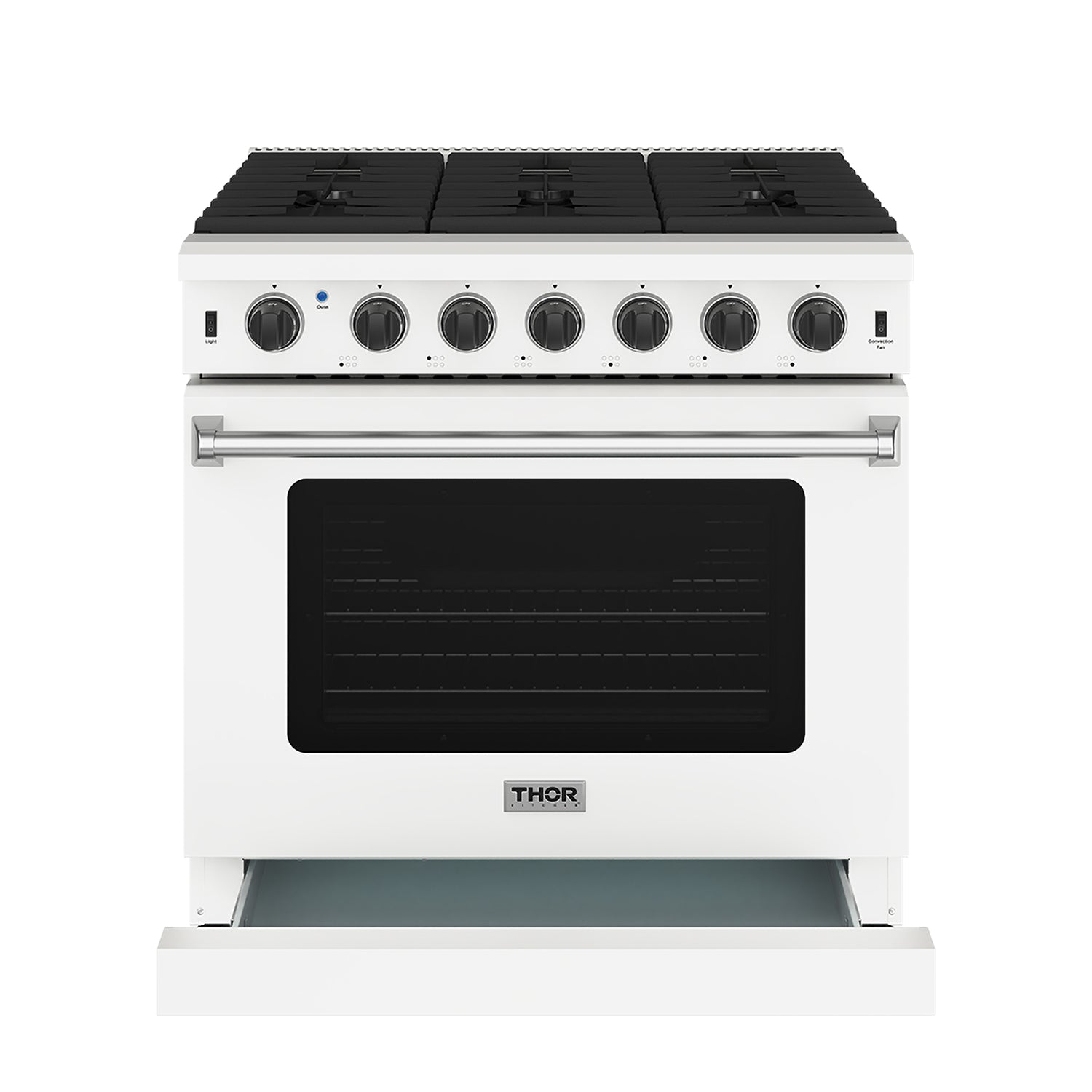 36 Inch Professional Gas Range in White