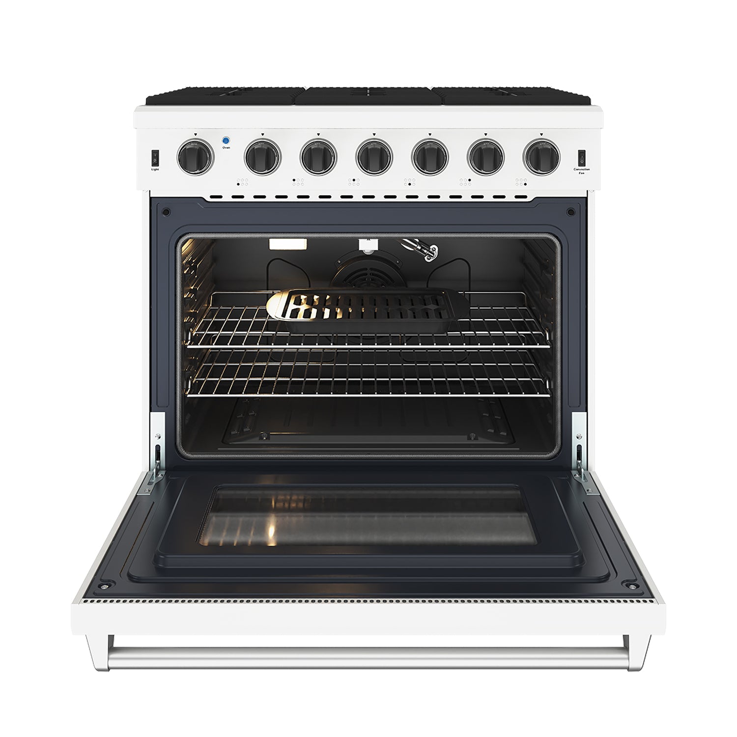 36 Inch Professional Gas Range in White