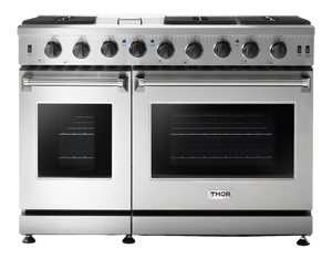 48 Inch Liquid Propane Range, 6 Burner Griddle Double Oven – Thor Kitchen