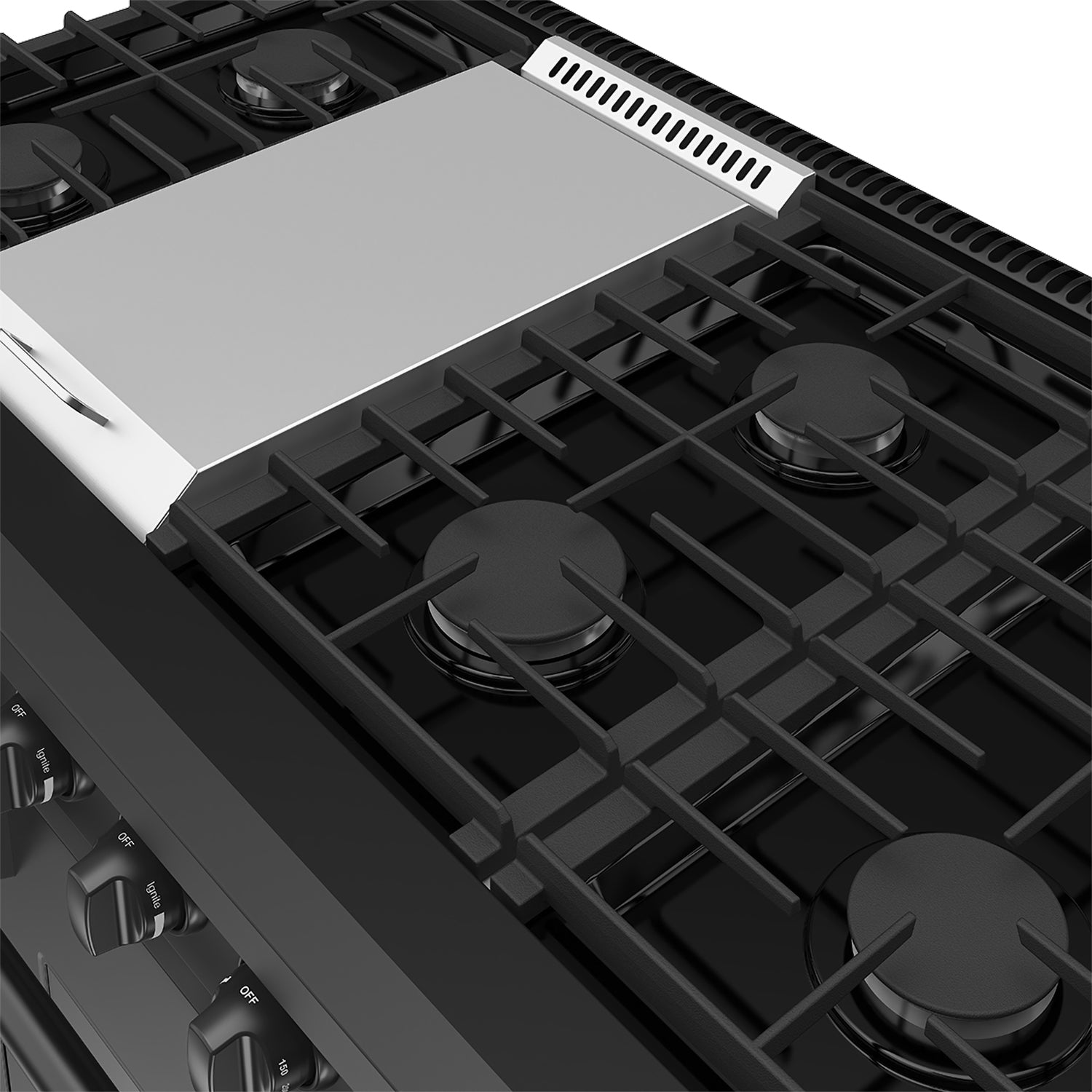 48 Inch Professional Gas Range in Black