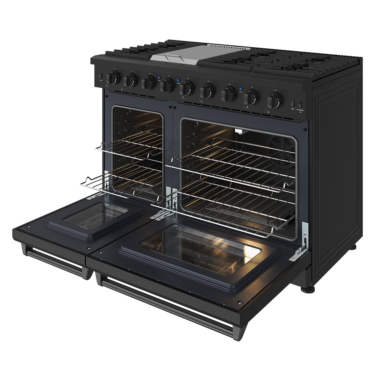 48 Inch Professional Gas Range in Black