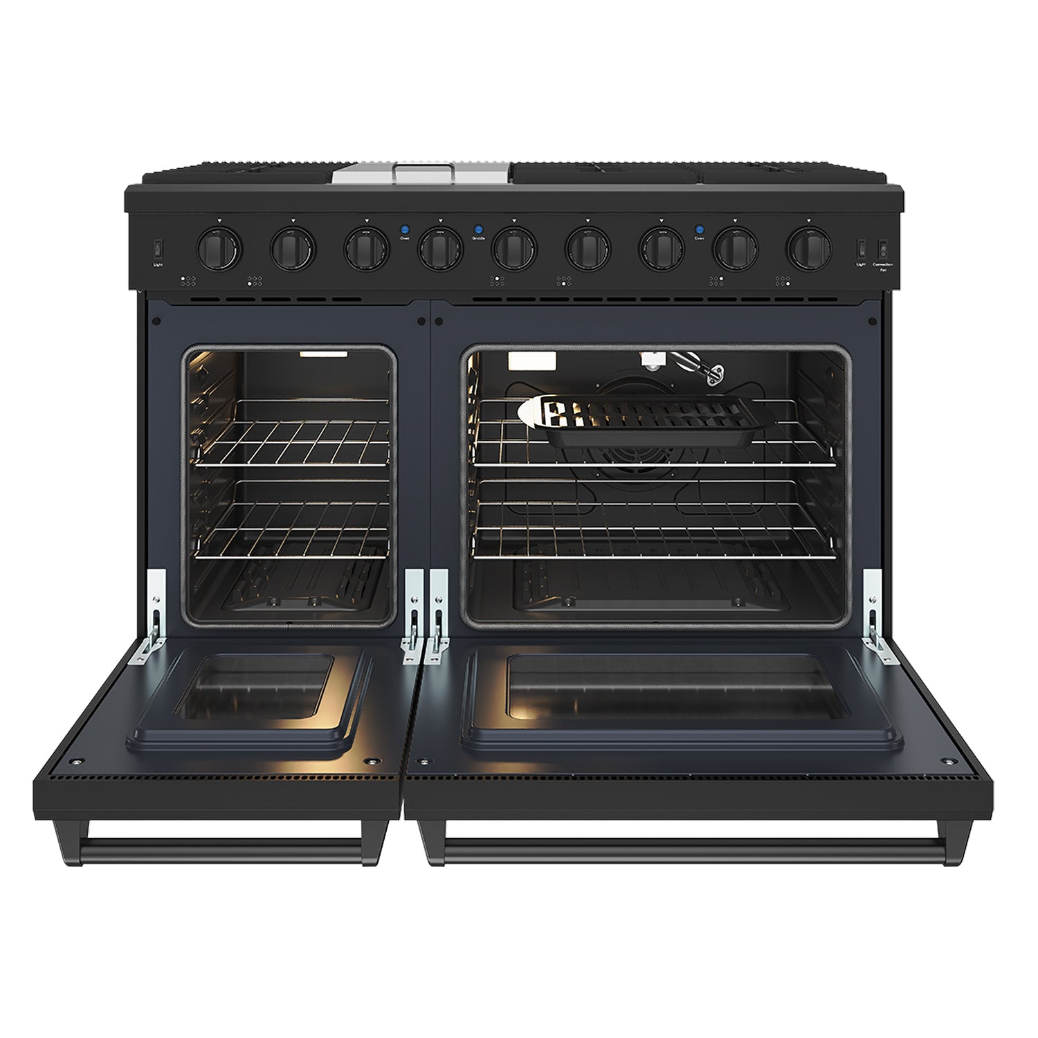48 Inch Professional Gas Range in Black