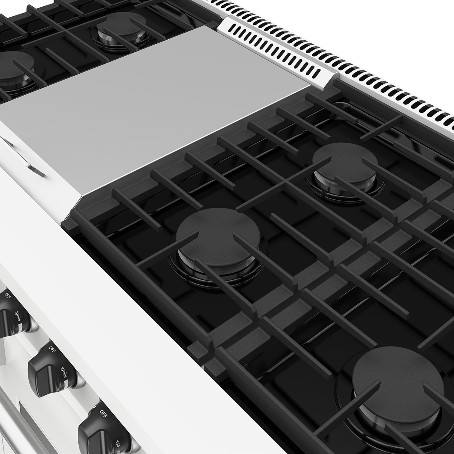 48 Inch Professional Gas Range in White