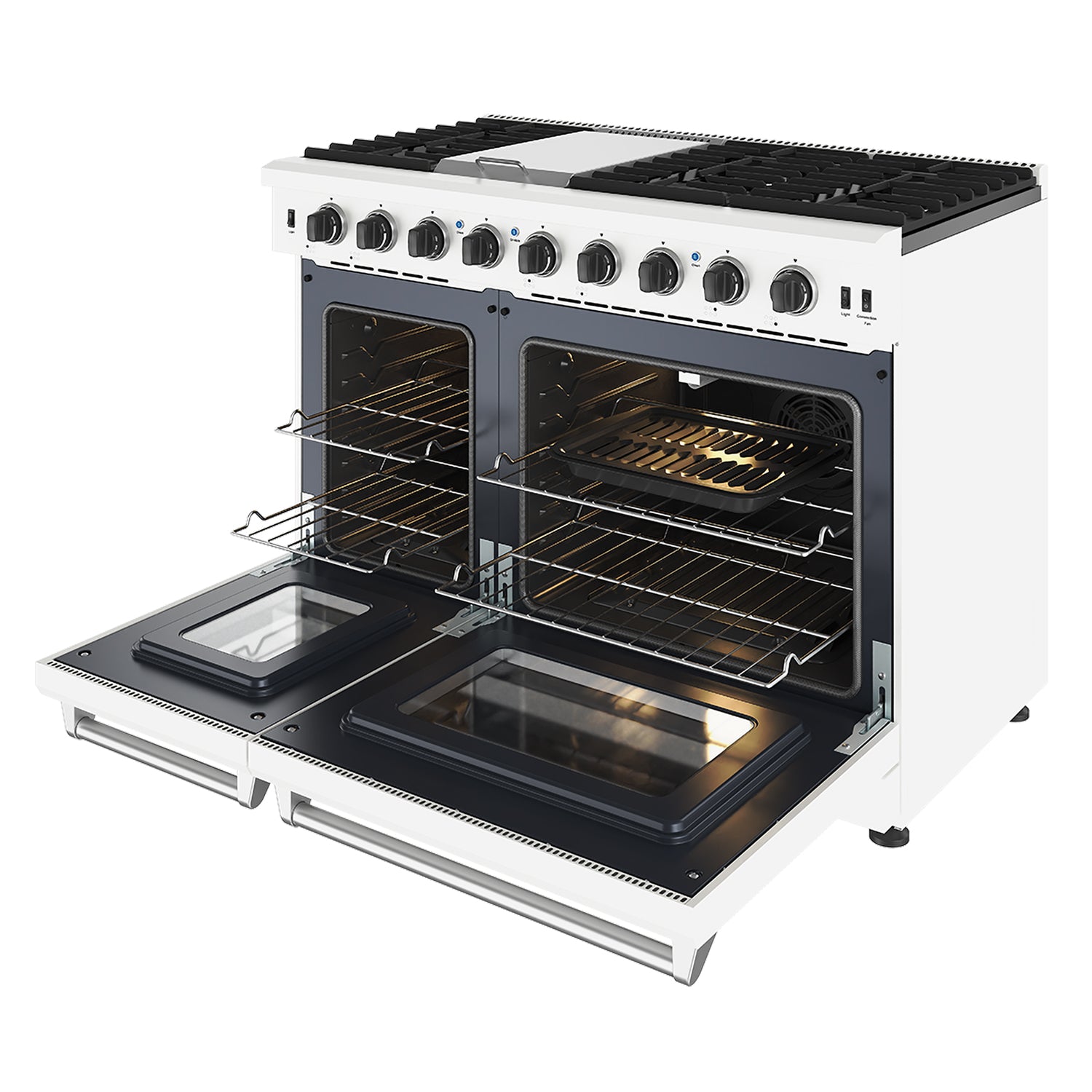 48 Inch Professional Gas Range in White