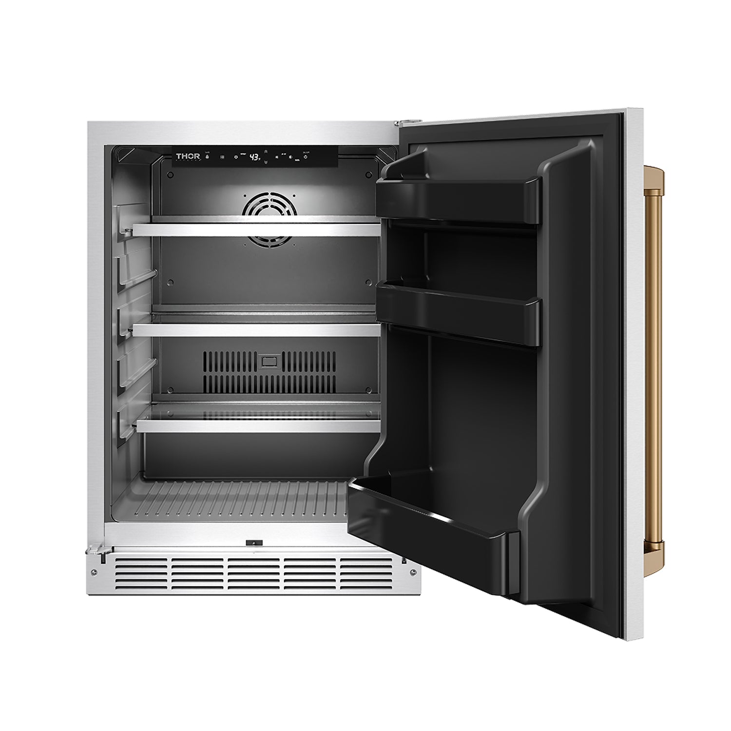 Gordon Ramsay Collection 24 Inch Outdoor Undercounter Beverage Cooler in Stainless Steel/Bronze