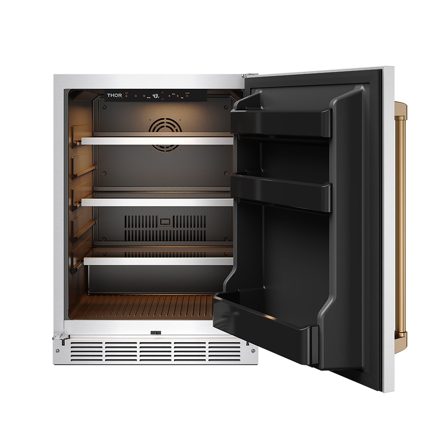 Gordon Ramsay Collection 24 Inch Outdoor Undercounter Beverage Cooler in Stainless Steel/Bronze