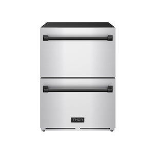 24 Inch Undercounter Built-In or Freestanding Drawer Refrigerator – Stainless Steel/Black | Gordon Ramsay Series