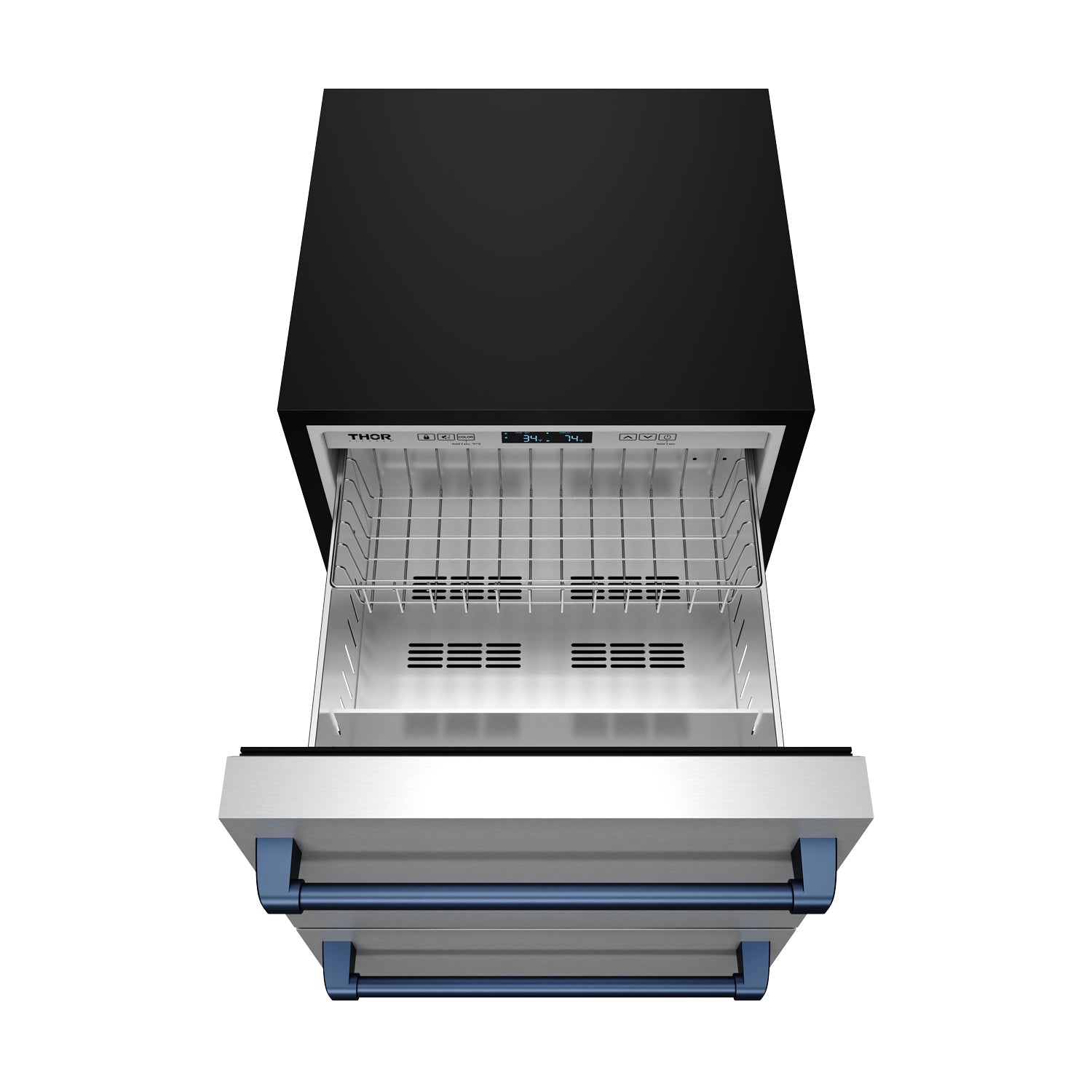 24" Undercounter Built-In or Freestanding Drawer Refrigerator – Stainless Steel/Blue | Gordon Ramsay Series