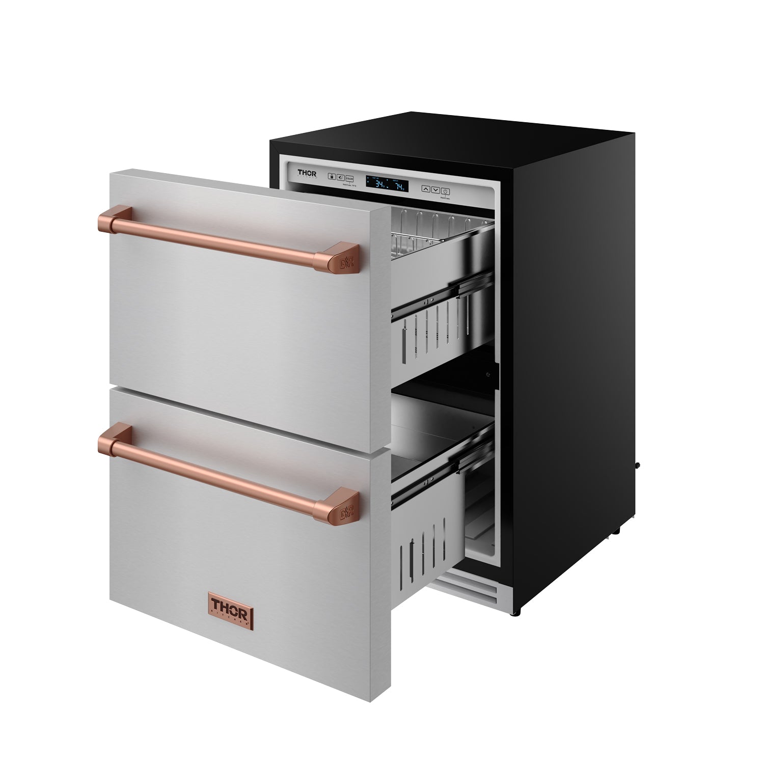 24" Undercounter Built-In or Freestanding Drawer Refrigerator – Stainless Steel/Rose Gold | Gordon Ramsay Series