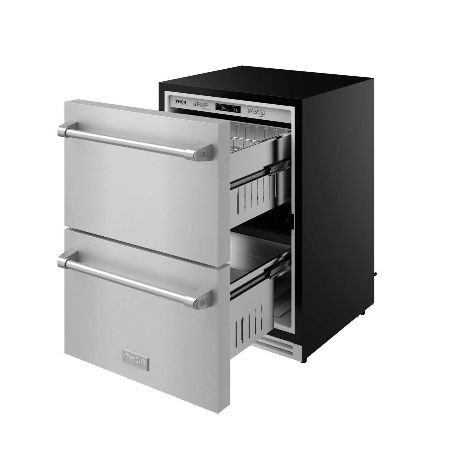 Gordon Ramsay by THOR Kitchen 24" Undercounter Built-In or Freestanding Drawer Refrigerator – Stainless Steel