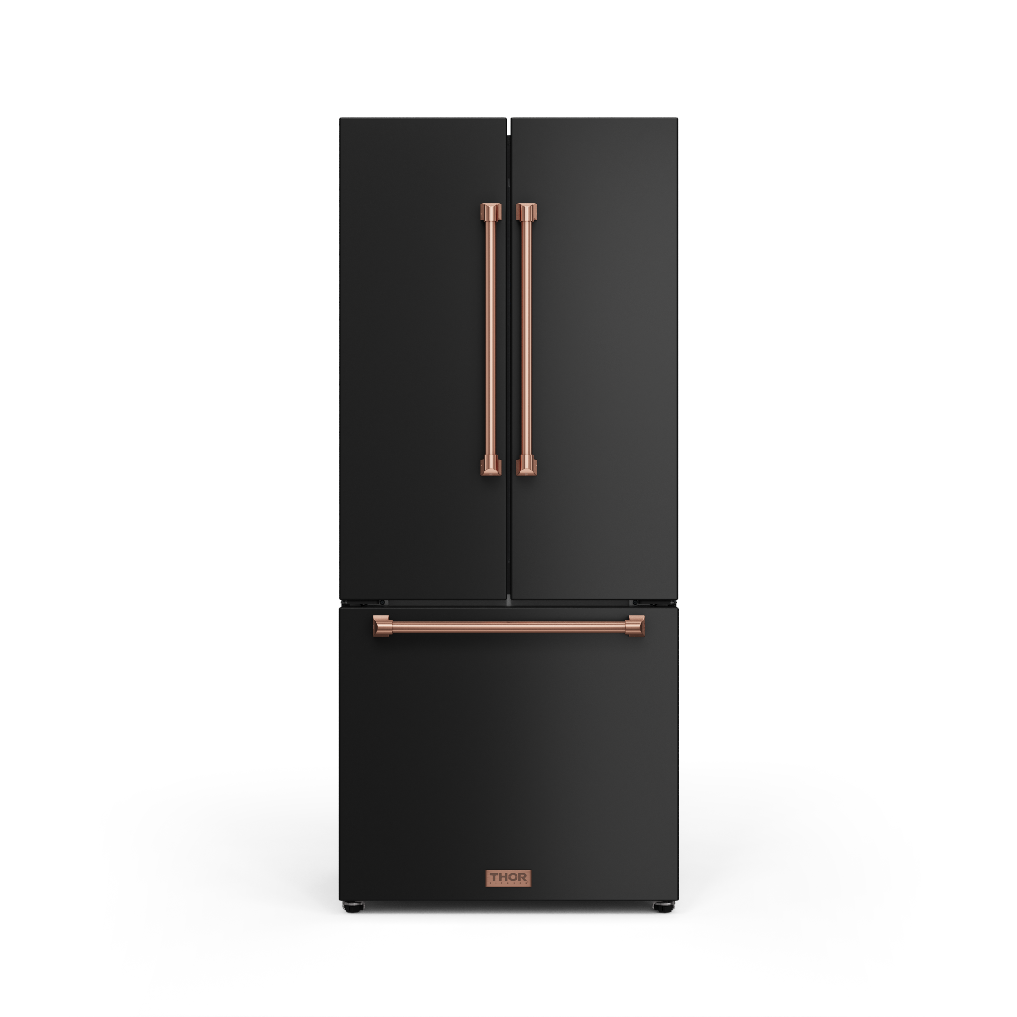 30 Inch 17.5 cu ft French Door Counter Depth Refrigerator with Ice Maker in Black/Rose Gold | Gordon Ramsay Series - RF3017FFD00-RSG