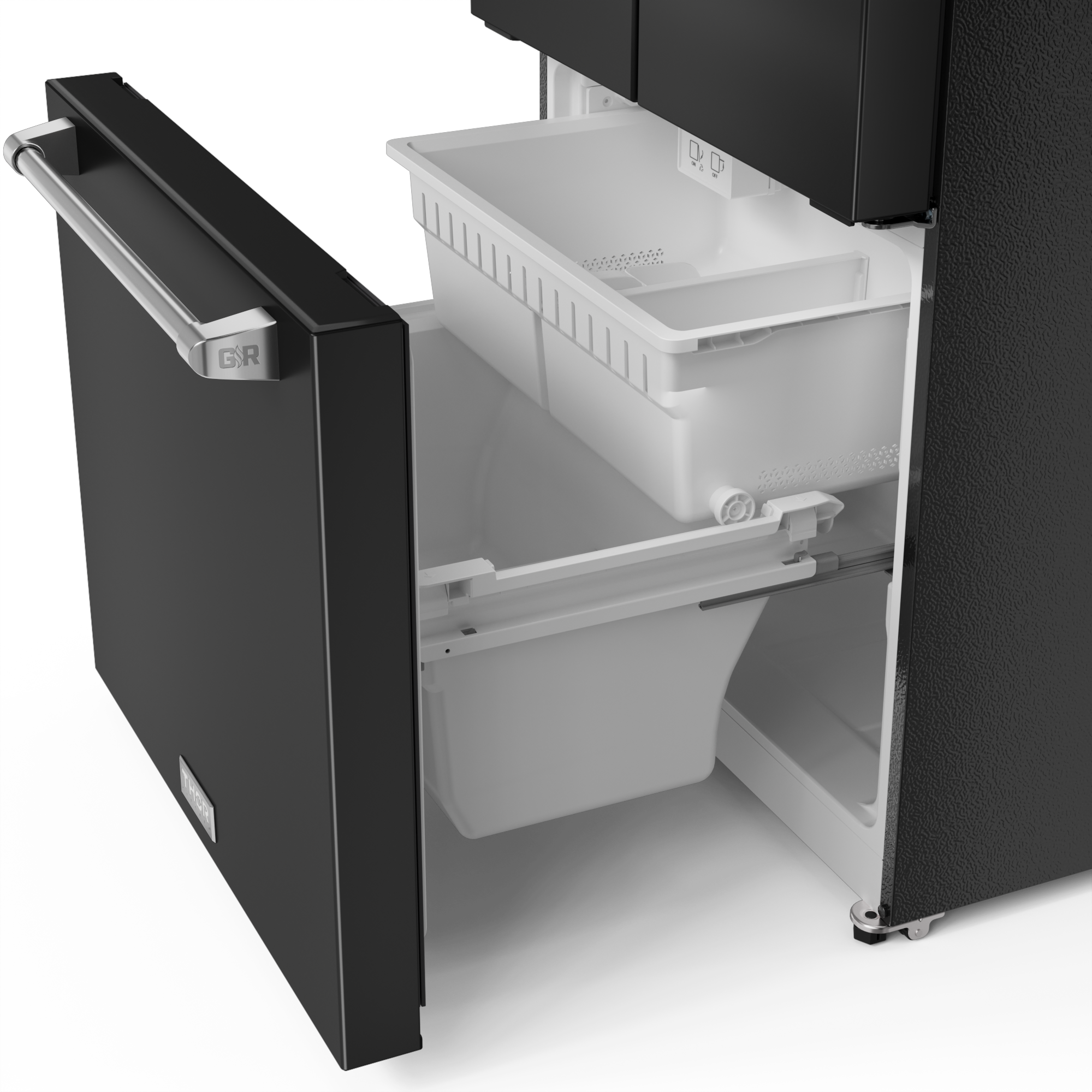 30 Inch 17.5 cu ft French Door Counter Depth Refrigerator with Ice Maker in Black/Stainless Steel | Gordon Ramsay Series - RF3017FFD00-SS