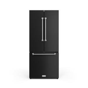30 Inch 17.5 cu ft French Door Counter Depth Refrigerator with Ice Maker in Black/Stainless Steel | Gordon Ramsay Series