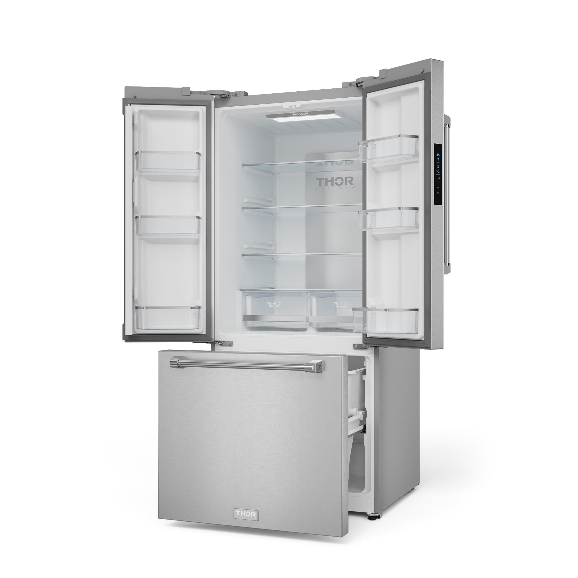 30 Inch 17.5 cu ft French Door Counter Depth Refrigerator with Ice Maker in Stainless Steel | Gordon Ramsay Series - RF3017FFD99